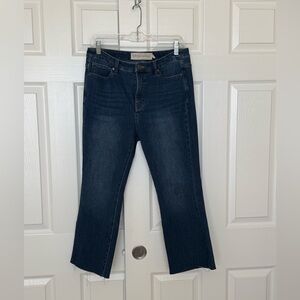 Soft Surroundings High Rise Dark Blue Cropped Straight Jeans